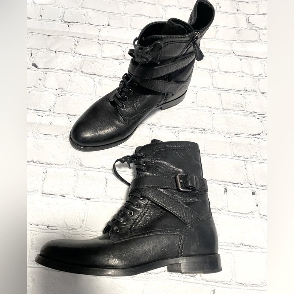 Prada Leather combat booties